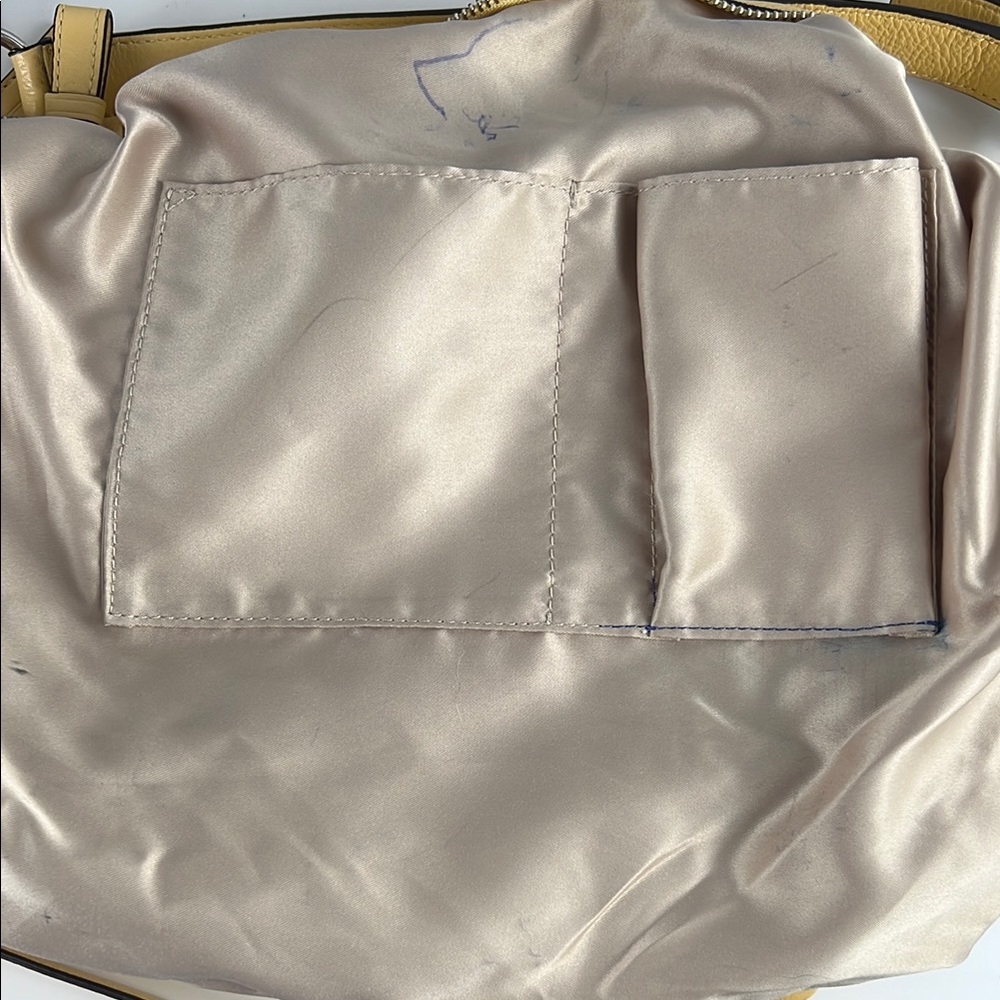 Coach Madison Isabelle Yellow Pebbled Leather Shoulder Crossbody Bag 21224 - Picture 13 of 16